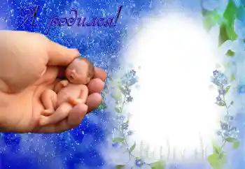 Fotoefect din categoria Primul an № 16939. Inscripție pe ramă: M-am născut Fotoefect din categoria Primul an № 16939. Inscripție pe ramă: M-am născut