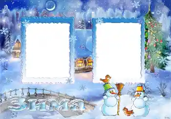 Fotoefect din categoria Distracții de iarnă № 3936. Inscripție pe ramă: Iarnă