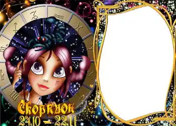 Fotoefect din categoria Zodiac № 1301. Inscripție pe ramă: Scorpion Fotoefect din categoria Zodiac № 1301. Inscripție pe ramă: Scorpion