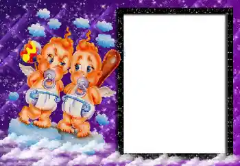Fotoefect din categoria Zodiac № 162123. Inscripție pe ramă: Gemeni