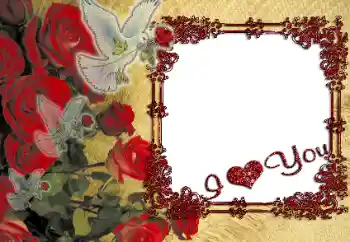 Fotoefect din categoria Rame pentru îndrăgostiți № 10836. Inscripție pe ramă: I love you!