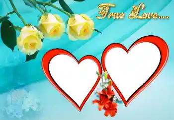 Fotoefect din categoria Rame pentru îndrăgostiți № 15019. Inscripție pe ramă: True Love...