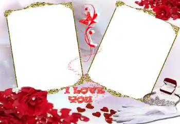 Fotoefect din categoria Rame pentru îndrăgostiți № 31856. Inscripție pe ramă: I love you