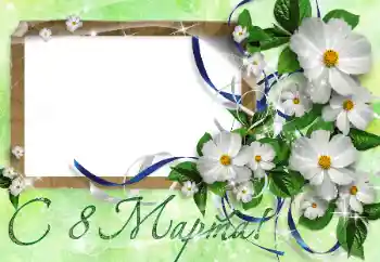 Fotoefect din categoria Felicitări de 8 Martie № 42579. Inscripție pe ramă: De 8 Martie