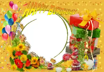 Fotoefect din categoria Felicitări de zi de naștere № 123249. Inscripție pe ramă: La mulți ani!