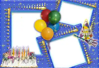 Fotoefect din categoria Felicitări de zi de naștere № 15035. Inscripție pe ramă: Happy Birthday