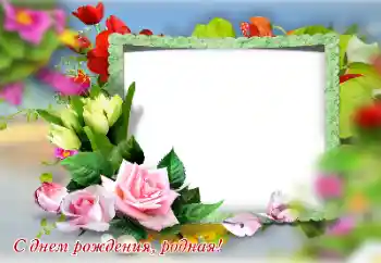 Fotoefect din categoria Felicitări de zi de naștere № 151870. Inscripție pe ramă: La mulți ani!