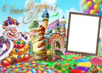 Fotoefect din categoria Felicitări de zi de naștere № 708. Inscripție pe ramă: La mulți ani!