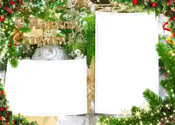 Fotoefect din categoria Felicitări de Anul Nou № 1461. Inscripție pe ramă: La mulți ani!