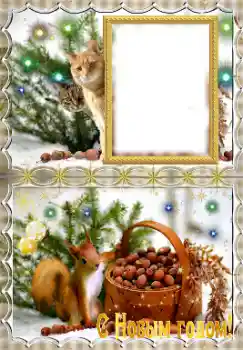 Fotoefect din categoria Felicitări de Anul Nou № 147602. Inscripție pe ramă: La mulți ani!