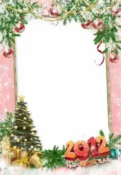 Fotoefect din categoria Felicitări de Anul Nou № 3306. Inscripție pe ramă: Happy New Year!