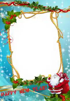 Fotoefect din categoria Felicitări de Anul Nou № 3307. Inscripție pe ramă: Happy New Year!