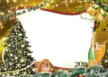 Fotoefect din categoria Felicitări de Anul Nou № 640. Inscripție pe ramă: La mulți ani!