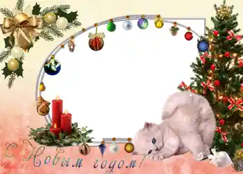Fotoefect din categoria Felicitări de Anul Nou № 642. Inscripție pe ramă: La mulți ani!