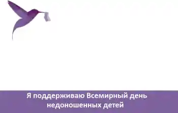 Fotoefect din categoria Diverse sărbători № 104081. Inscripție pe ramă: Я поддерживаю Всемирный день недоношенных детей