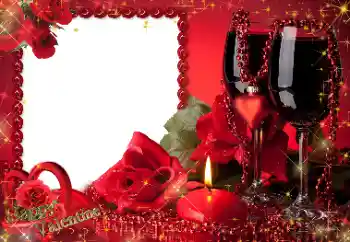 Fotoefect din categoria Felicitări de Ziua Îndrăgostiților № 130721. Inscripție pe ramă: La mulți ani de Sfântul Valentin!