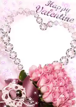 Fotoefect din categoria Felicitări de Ziua Îndrăgostiților № 1433. Inscripție pe ramă: La mulți ani de Sfântul Valentin!