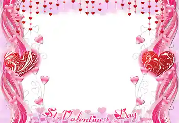 Fotoefect din categoria Felicitări de Ziua Îndrăgostiților № 38726. Inscripție pe ramă: La mulți ani de Sfântul Valentin!