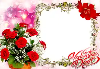 Fotoefect din categoria Felicitări de Ziua Îndrăgostiților № 4997. Inscripție pe ramă: La mulți ani de Sfântul Valentin!